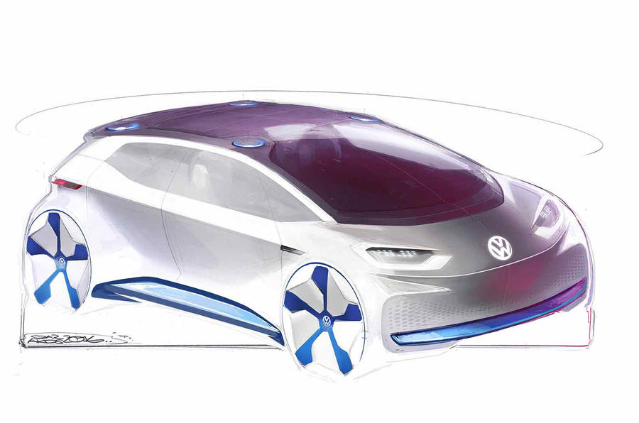 Volkswagen elektrikli otomobilden yeni tasarm izimleri