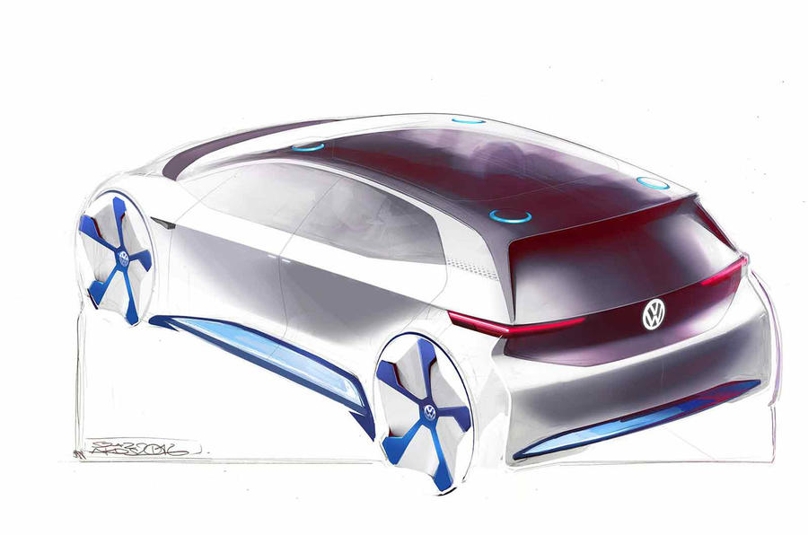Volkswagen elektrikli otomobilden yeni tasarm izimleri