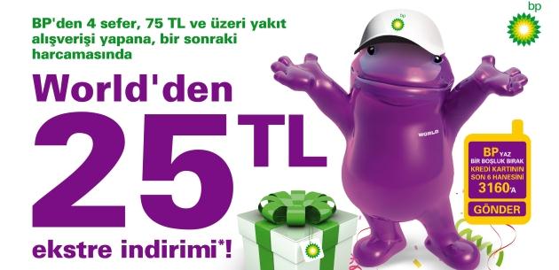 BP ve Yap Kredi Worldcard ibirlii 25 TL kazandryor