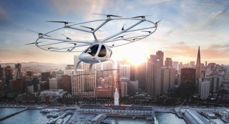 Dubai, Alman yapm Volocopter drone taksiyi test ediyor